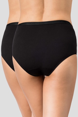 2 culottes taille midi en coton biologique - Noir