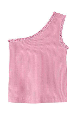 Top asymétrique en coton biologique  -  Rose - Name It
