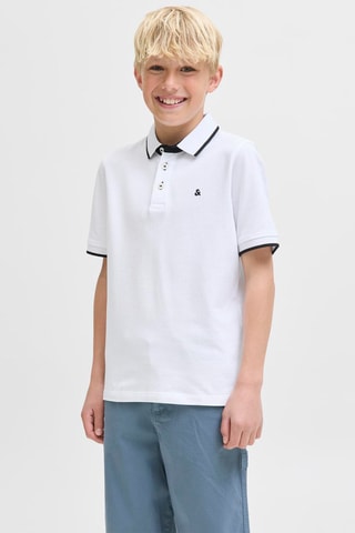 Polo regular en coton biologique  -  Blanc - Jack&Jones