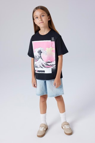 T-shirt regular La Grande Vague de Kanagawa Katsushika Hokusai  -  Noir - Name It