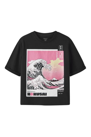 T-shirt regular La Grande Vague de Kanagawa Katsushika Hokusai  -  Noir - Name It