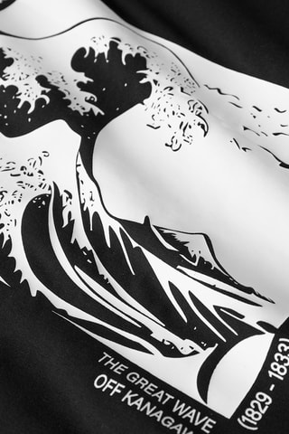 T-shirt regular La Grande Vague de Kanagawa Katsushika Hokusai en coton biologique  -  Noir - Name It