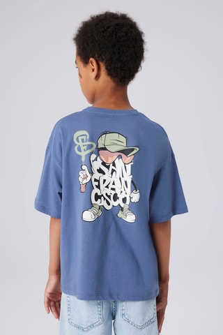 T-shirt relaxed en coton biologique  -  Indigo - Name It