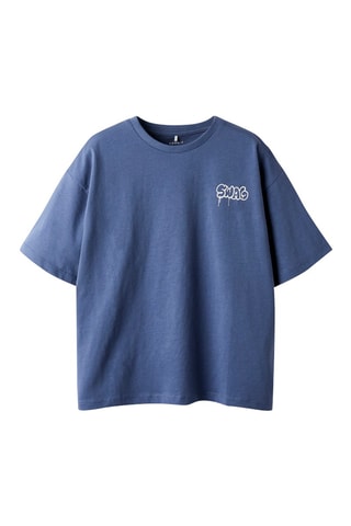 T-shirt relaxed en coton biologique  -  Indigo - Name It