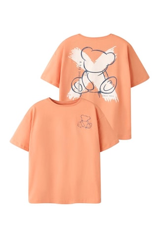 T-shirt relaxed en coton biologique  -  Corail - Name It