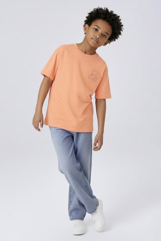 T-shirt relaxed en coton biologique  -  Corail - Name It