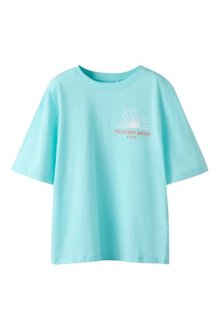 T-shirt relaxed en coton biologique  -  Turquoise - Name It