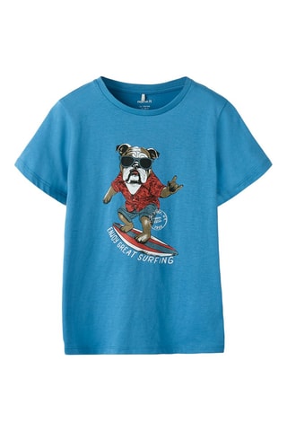 T-shirt en coton biologique - Bleu - Name It