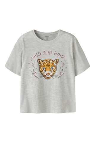 T-shirt en coton biologique - Gris clair - Name It