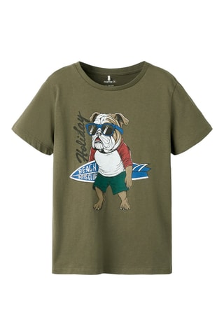 T-shirt en coton biologique - Kaki - Name It