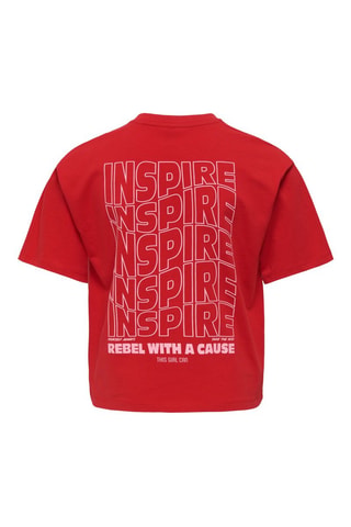 T-shirt en coton biologique - Rouge - Kids Only Girl
