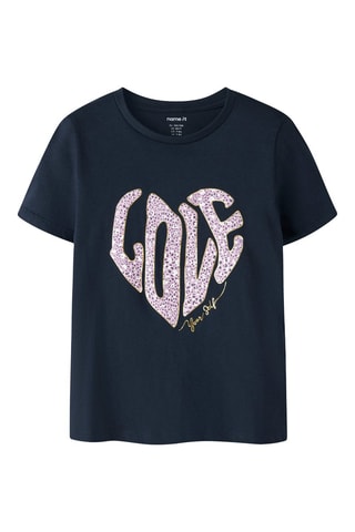 T-shirt en coton biologique - Bleu marine - Name It