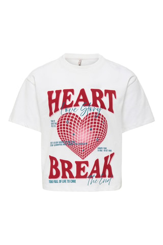 T-shirt en coton biologique - Blanc - Kids Only Girl