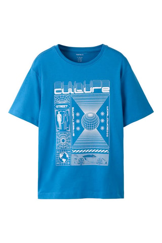 T-shirt en coton biologique - Bleu - Name It