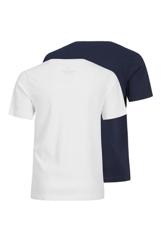 2 t-shirt in cotone bio - Navy e bianco - Jack&Jones Junior
