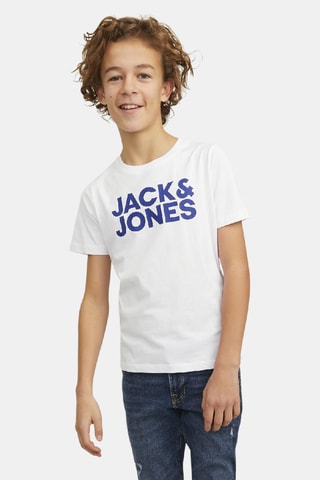2 t-shirt in cotone bio - Navy e bianco - Jack&Jones Junior