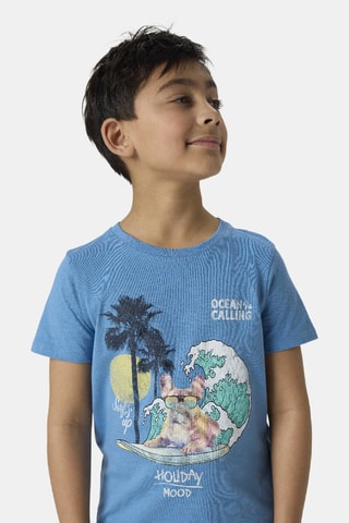 T-shirt en coton biologique - Bleu cobalt - Name It