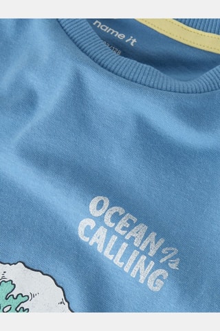 T-shirt en coton biologique - Bleu cobalt - Name It