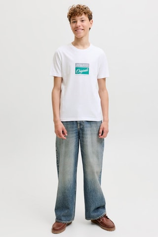 T-shirt regular en coton biologique  - Jack&Jones -  Blanc