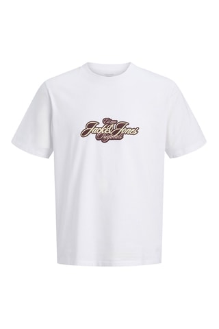 T-shirt regular en coton biologique  -  Blanc - Jack&Jones