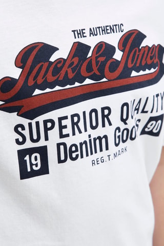 T-shirt regular en coton biologique  -  Blanc - Jack&Jones