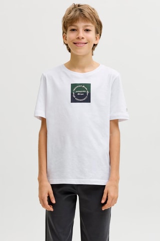 T-shirt regular en coton biologique  -  Blanc - Jack&Jones
