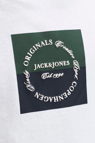 T-shirt regular en coton biologique  -  Blanc - Jack&Jones