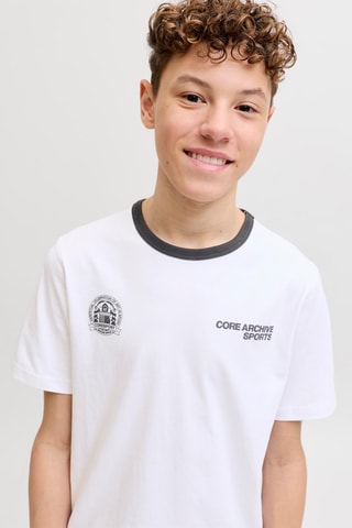 T-shirt relaxed en coton biologique  -  Blanc - Jack&Jones