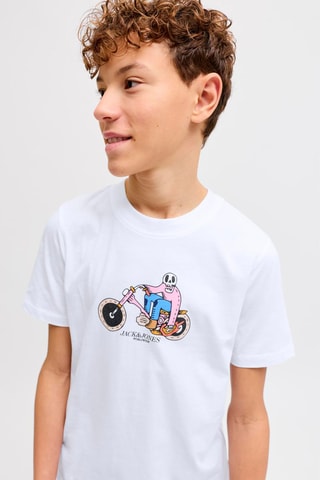 T-shirt regular en coton biologique  -  Blanc - Jack&Jones