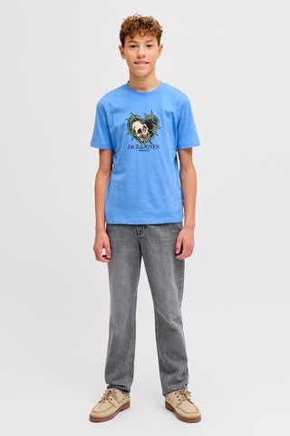T-shirt regular en coton biologique  -  Ciel - Jack&Jones