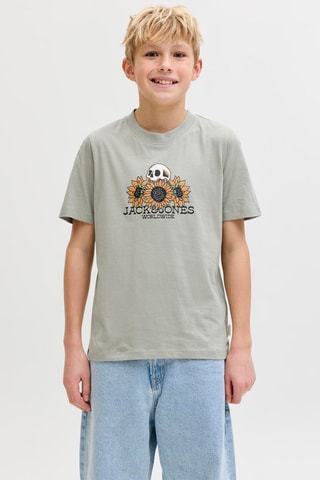 T-shirt regular en coton biologique  -  Gris clair - Jack&Jones