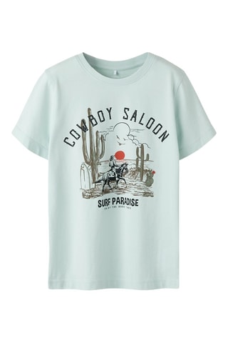 T-shirt en coton biologique - Vert d’eau - Name It