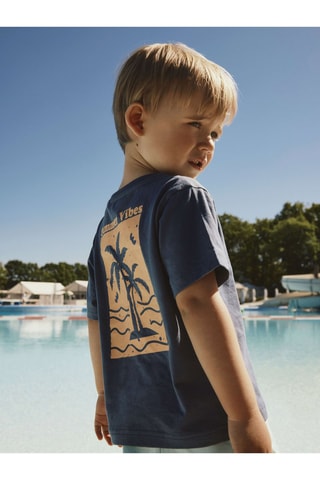 T-shirt en coton biologique - Bleu marine - Name It