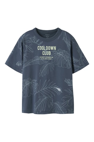 T-shirt en coton biologique - Bleu - Name It