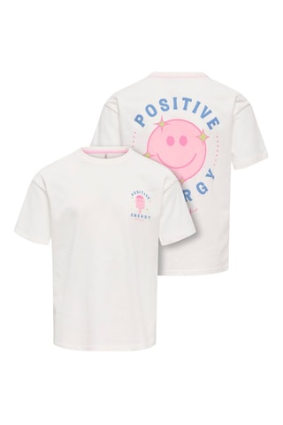 T-shirt loose en coton biologique  -  Blanc - Kids Only Girl
