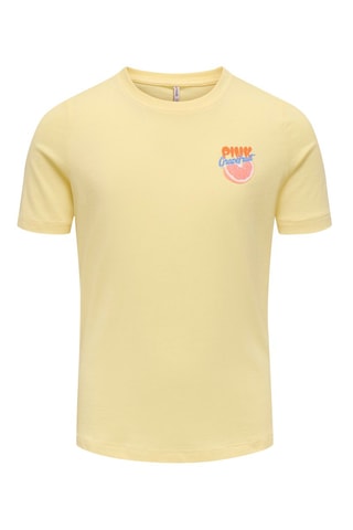 T-shirt regular en coton biologique  -  Jaune - Kids Only Girl