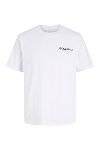 T-shirt regular en coton biologique  -  Blanc - Jack&Jones