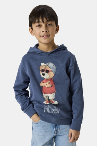Sweat à capuche en coton biologique - Indigo - Name It