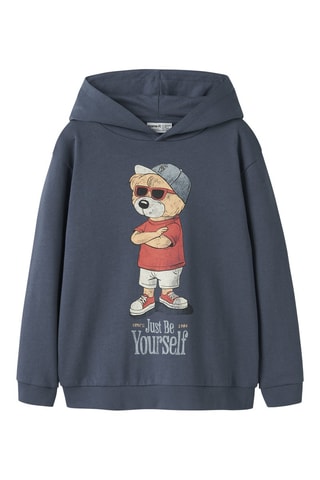 Sweat à capuche en coton biologique - Indigo - Name It