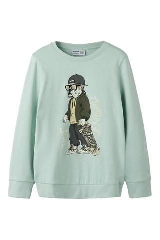 Sweat en coton biologique - Vert - Name It