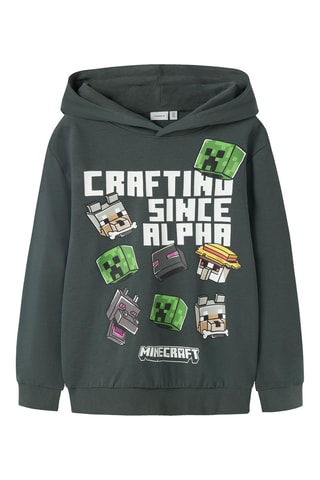 Sweat à capuche Minecraft - Vert foncé - Name It