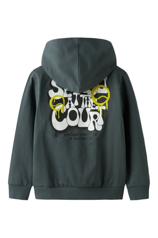 Sweat à capuche en coton biologique - Vert foncé - Name It