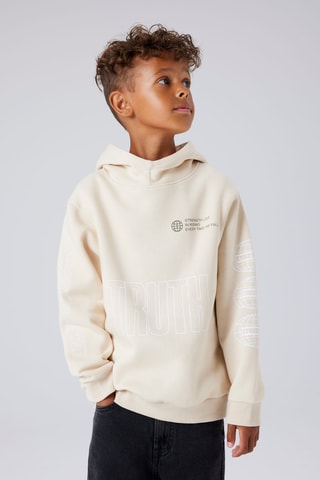 Sweat à capuche en coton biologique - Beige - Name It