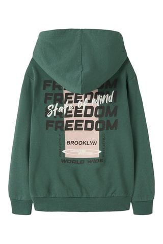 Sweat à capuche en coton biologique - Vert - Name It