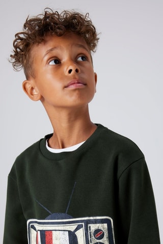 Sweat en coton biologique - Vert foncé - Name It