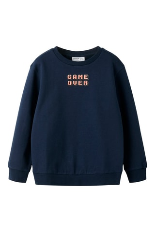 Sweat en coton biologique - Bleu marine - Name It