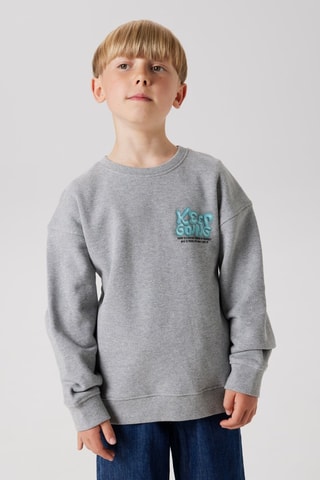 Sweat en coton biologique - Gris chiné - Name It