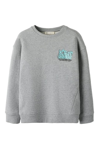 Sweat en coton biologique - Gris chiné - Name It