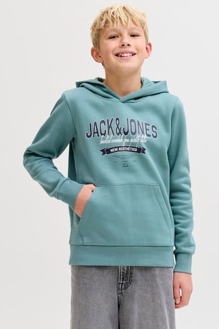 Sweat à capuche en coton biologique  -  Vert d'eau - Jack&Jones