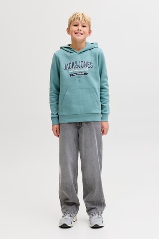 Sweat à capuche en coton biologique  -  Vert d'eau - Jack&Jones